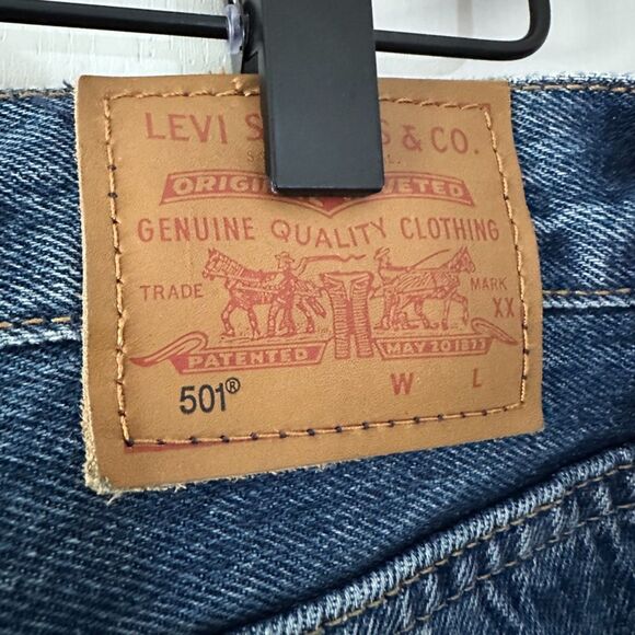 Levi’s 501 Womens High Waisted Blue Button Fly Denim Cotton Premium Jeans 30x28 - Picture 6 of 9